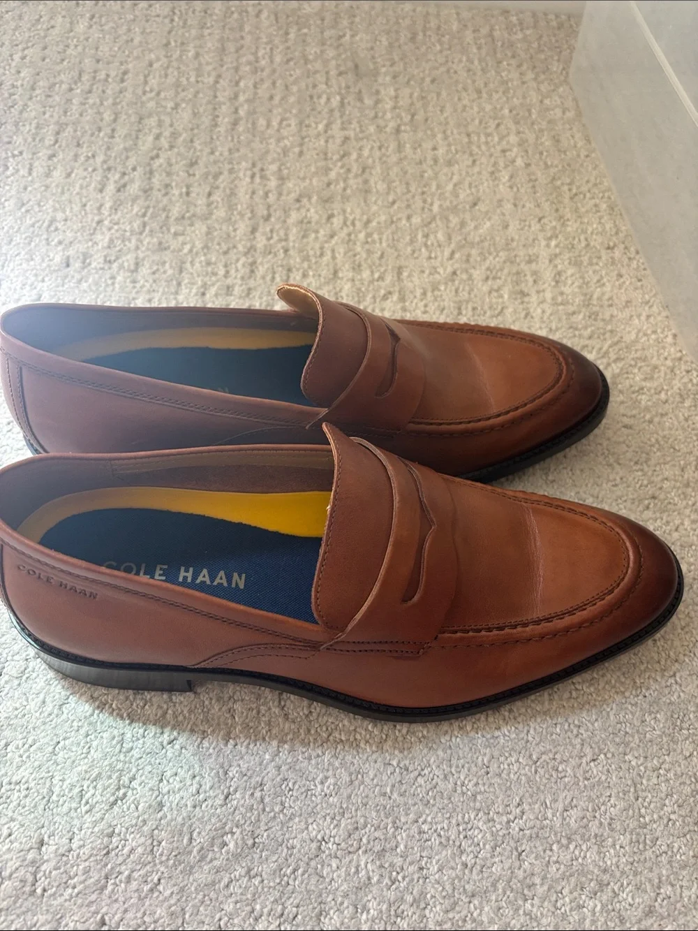 Cole Haan Men’s Cognac Leather Penny Loafers